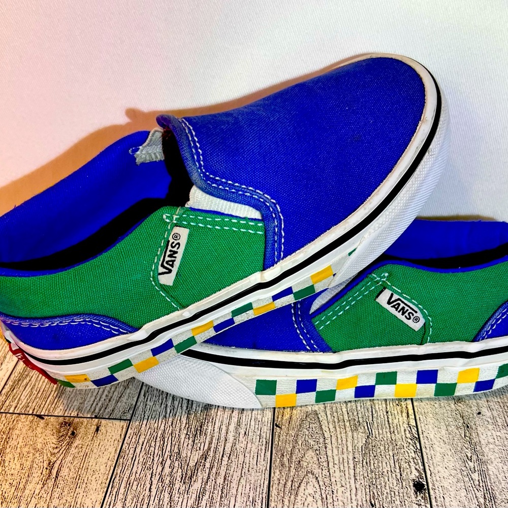 Sz 11 toddler VANS slip on colorful Asher style
